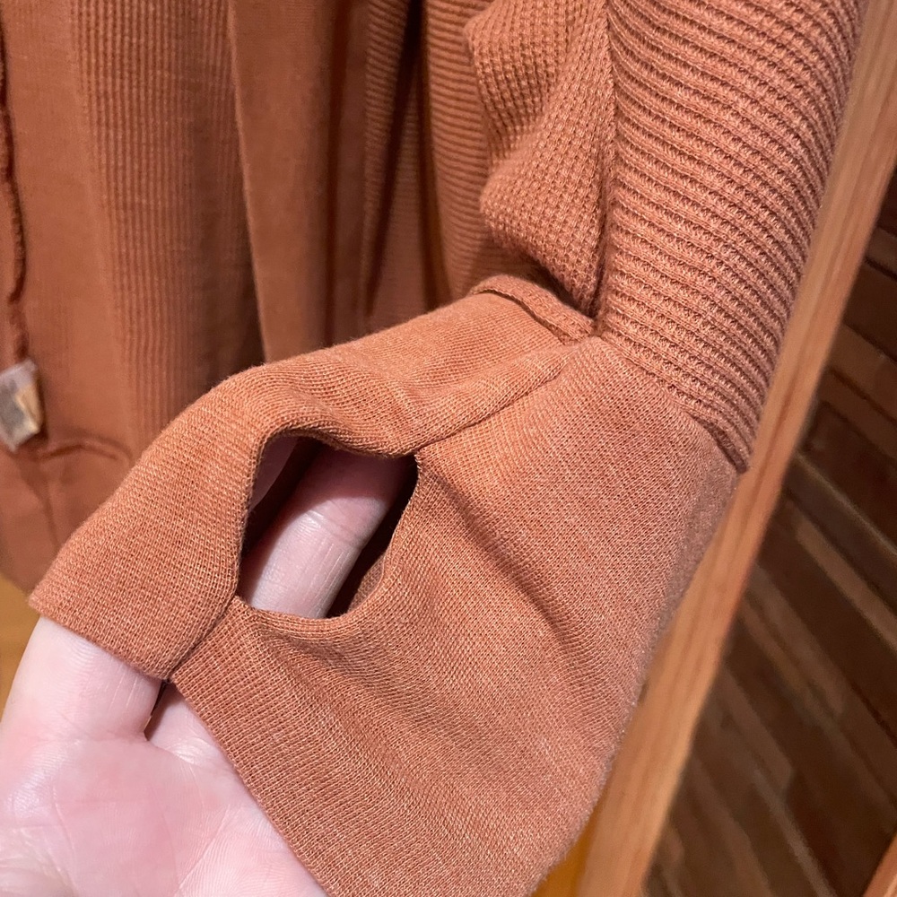 Rust Orange Open Front Cardigan - Picture 4 of 7